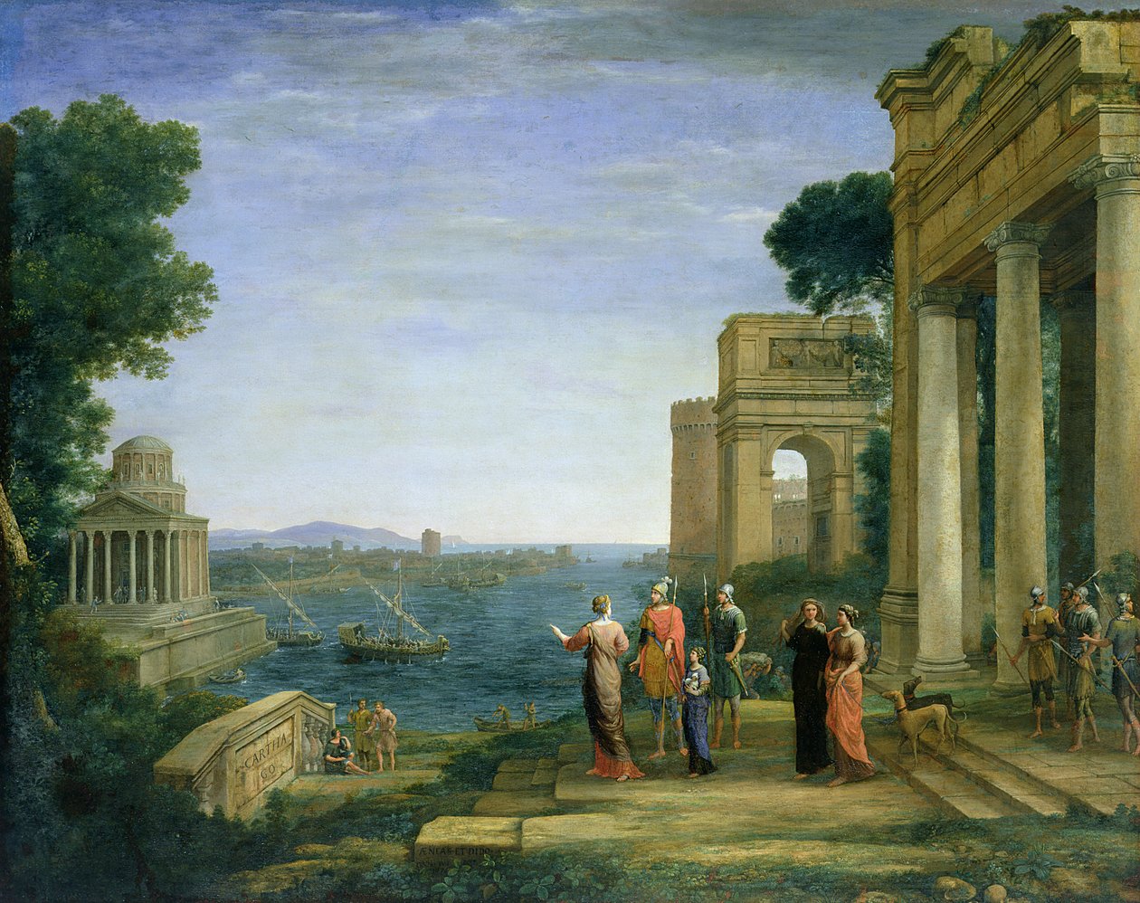 Aeneas og Dido i Kartago, 1675 av Claude Lorrain