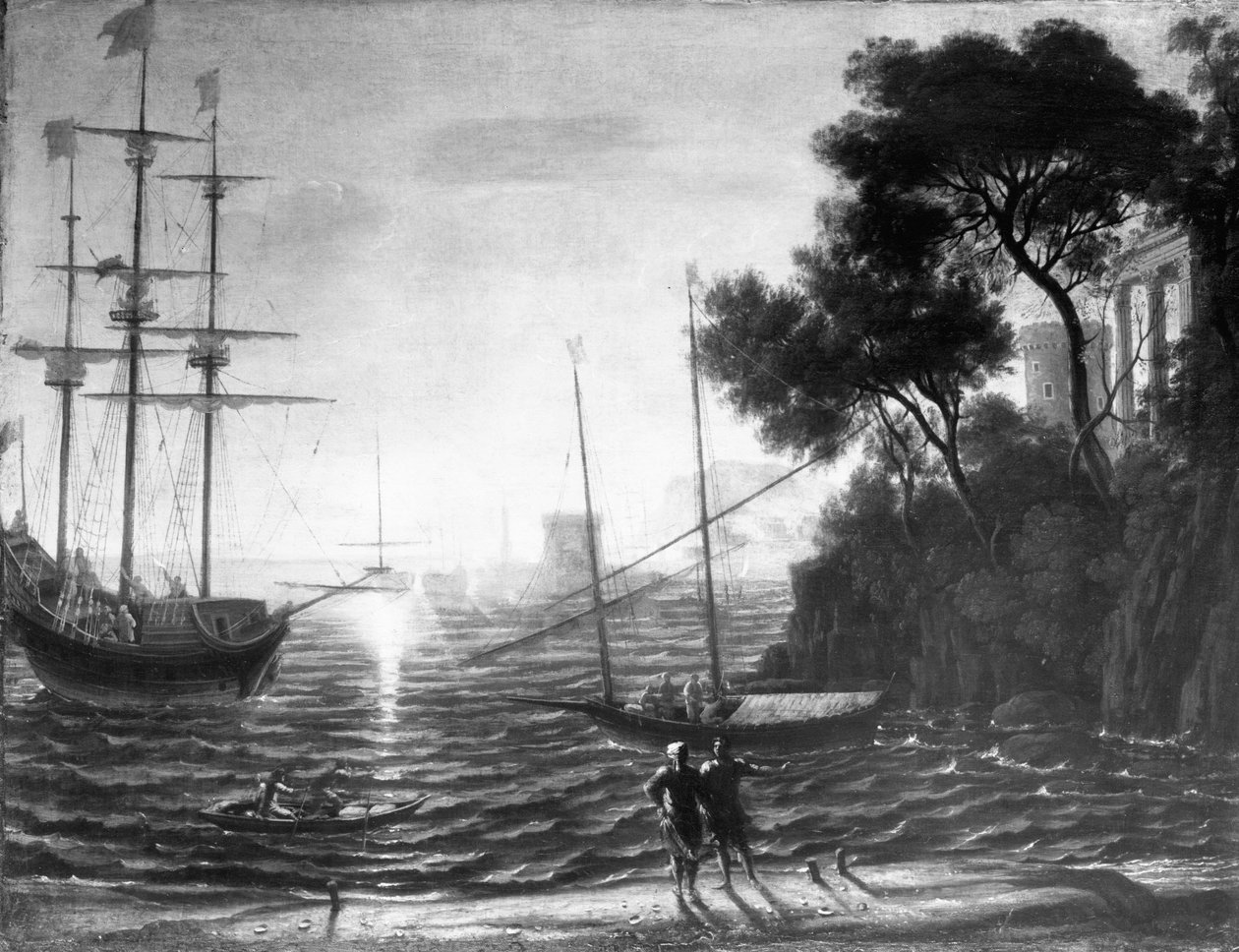 Klassisk havn ved solnedgang av Claude Lorrain