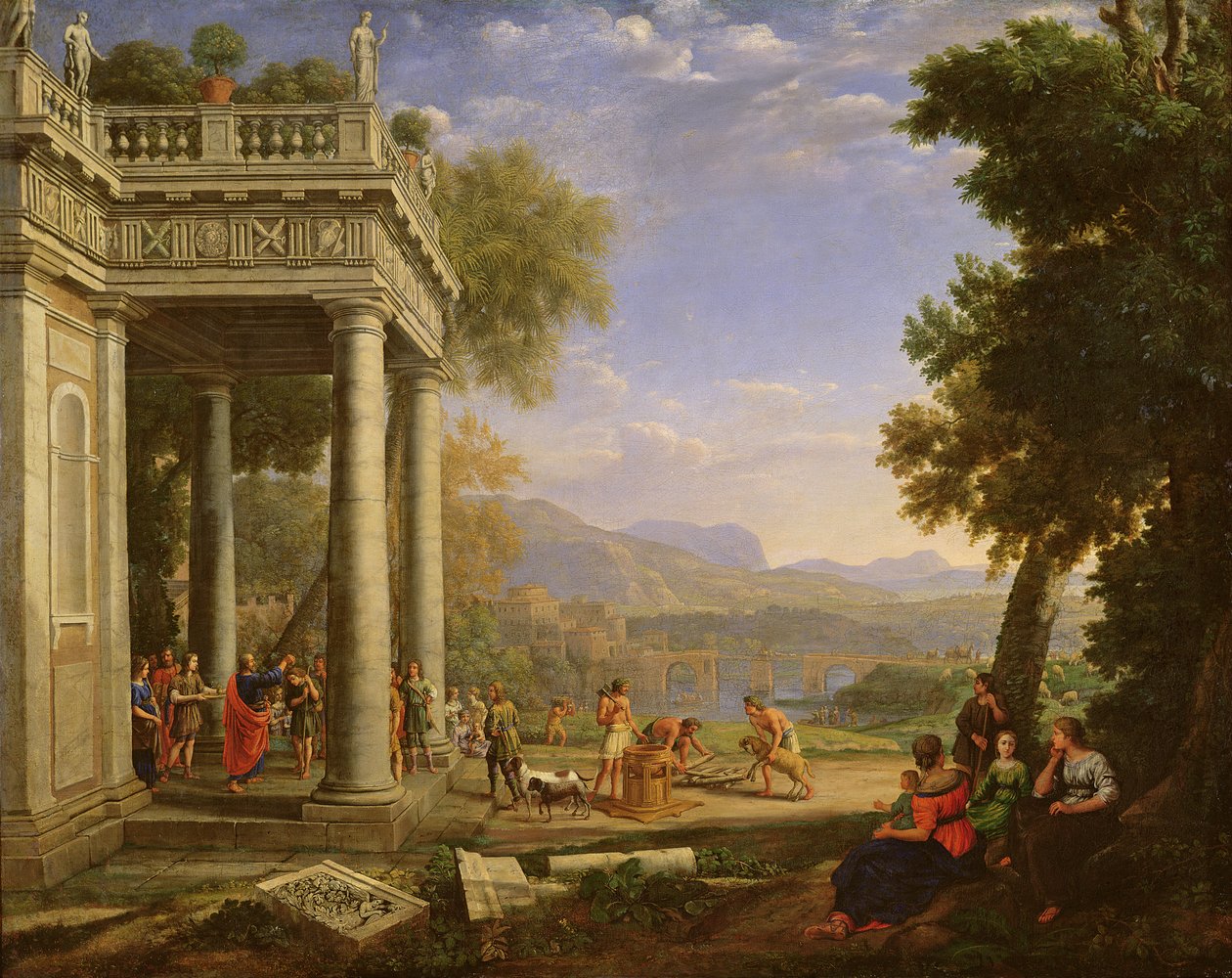 David blir innviet til konge av Samuel av Claude Lorrain