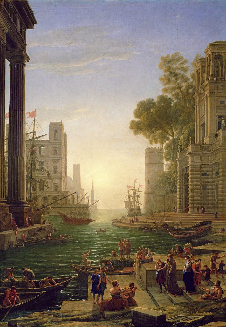 Ombordstigning av St. Paula Romana ved Ostia, 1637-39 av Claude Lorrain
