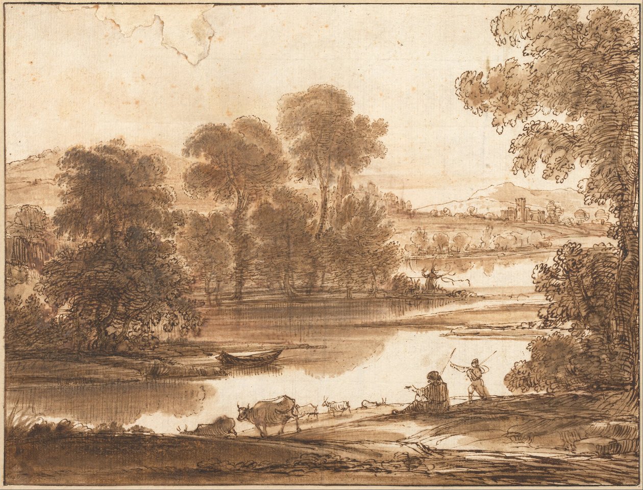 Flomslett med vanningssted av Claude Lorrain