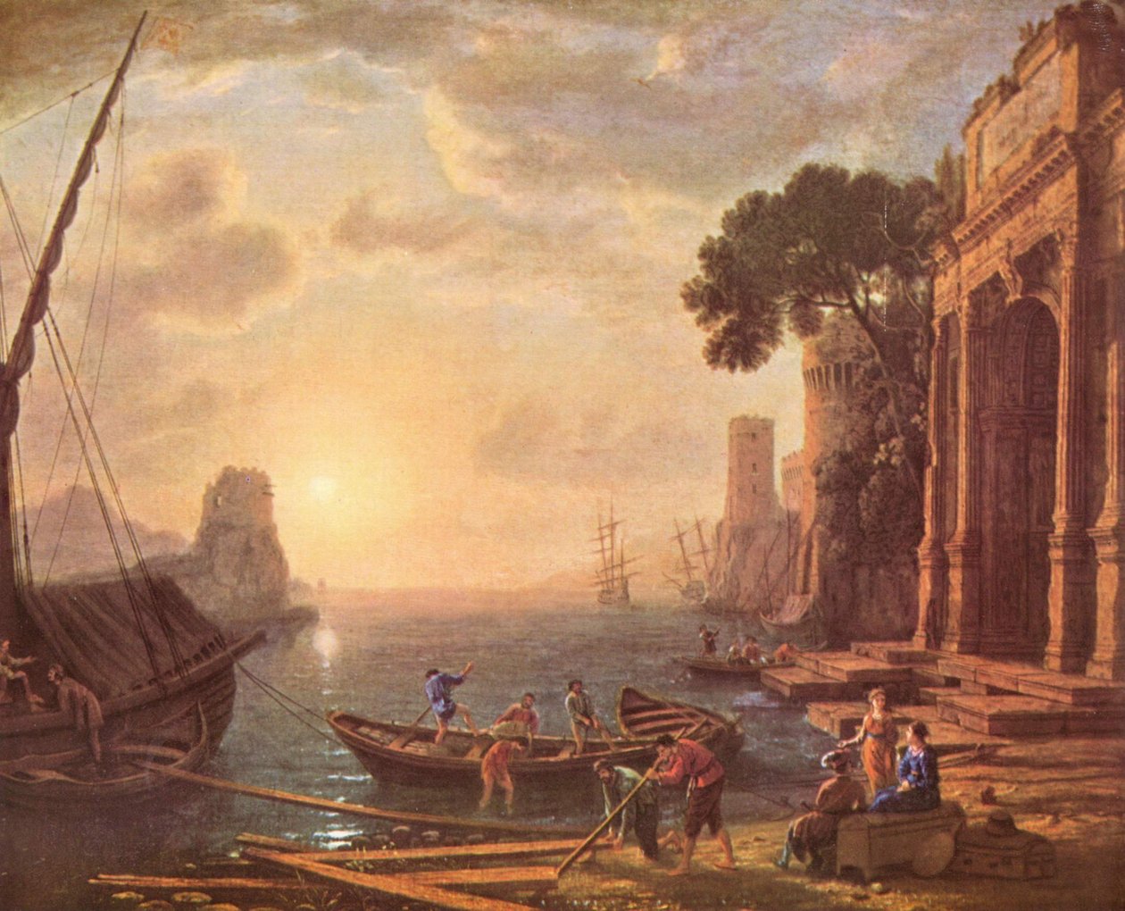 Havn ved solnedgang av Claude Lorrain