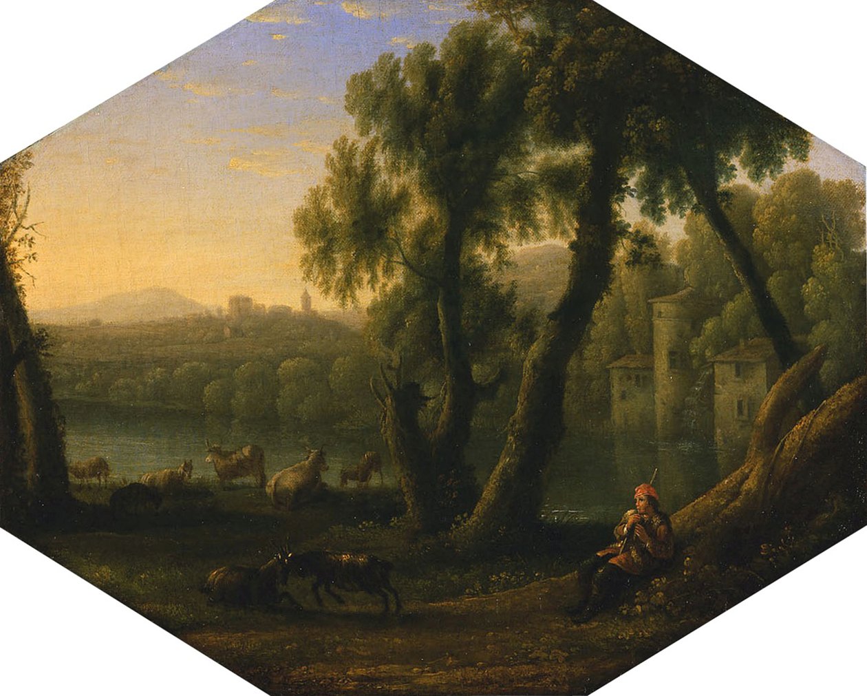 Italiensk landskap, ca. 1636 av Claude Lorrain