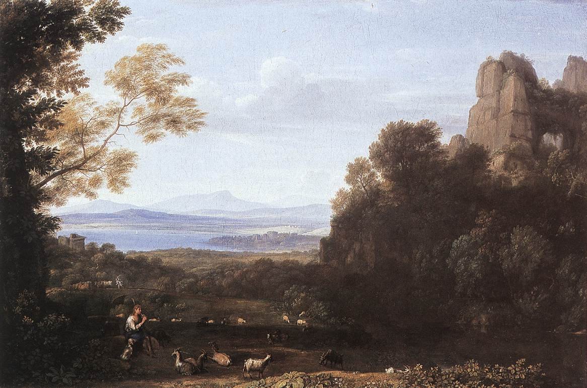 Landskap med Apollo og Merkur av Claude Lorrain