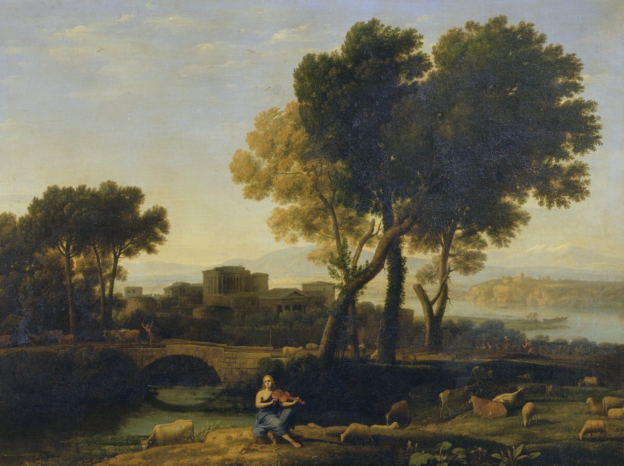 Landskap med Apollo som vokter storfeet til Admetus og Mercury som stjeler dem av Claude Lorrain
