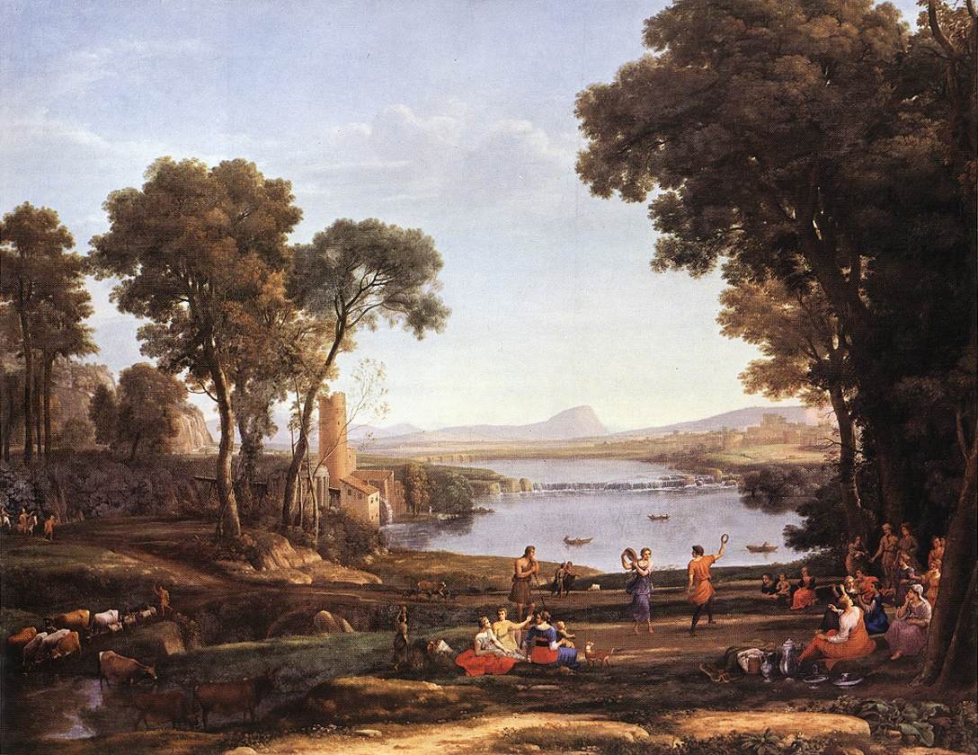 Landskap med dansende figurer av Claude Lorrain