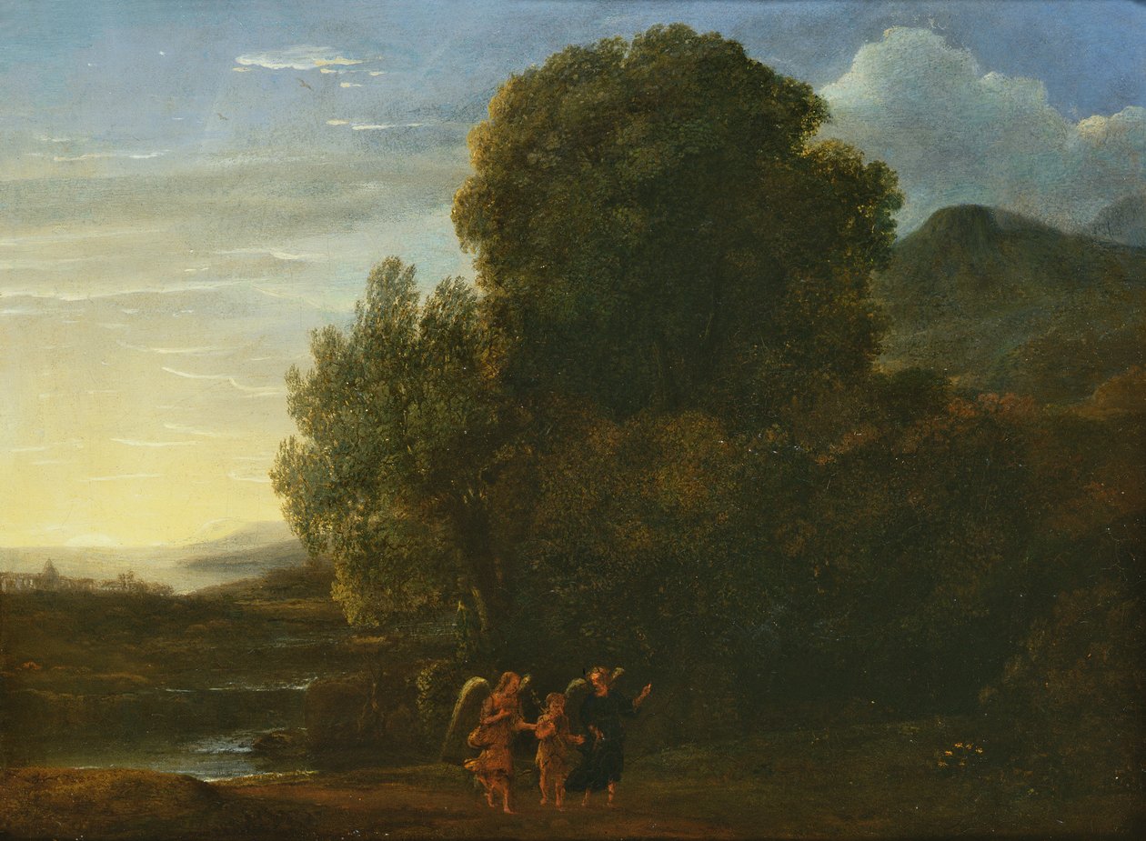 Landskap med døperen Johannes (olje på kobber) av Claude Lorrain