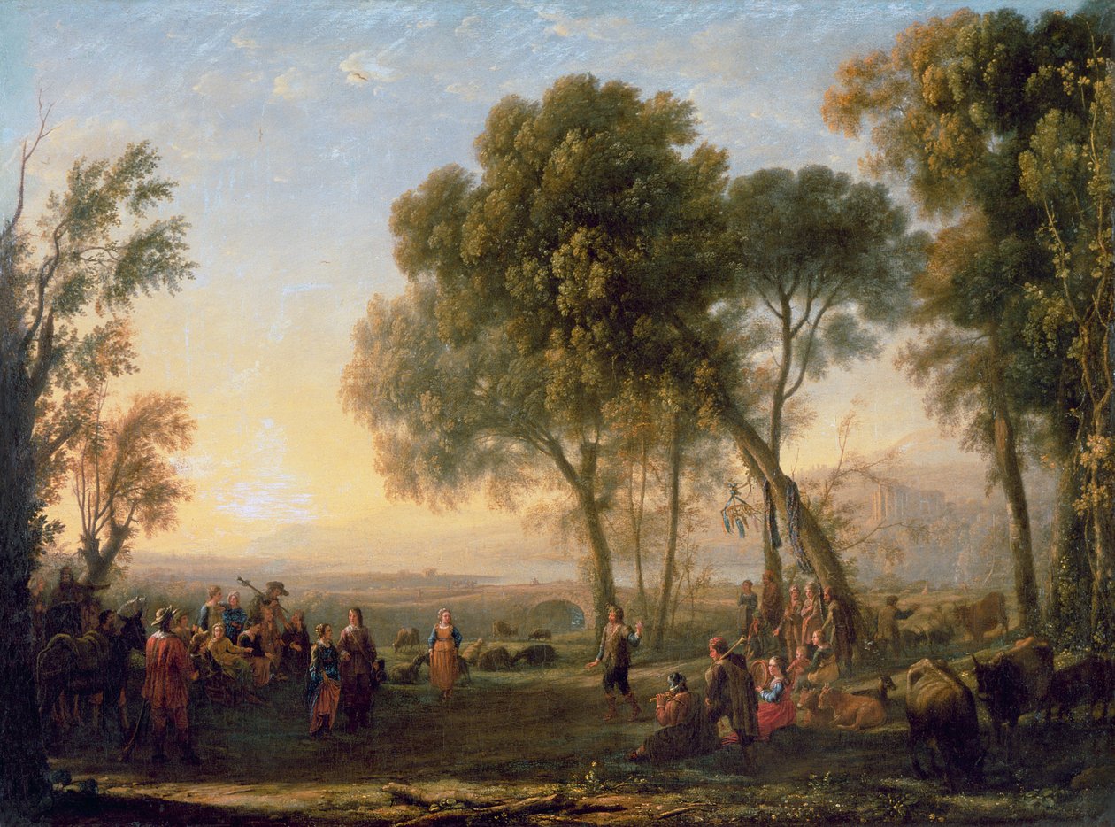 Landskap med en countrydans (olje) av Claude Lorrain