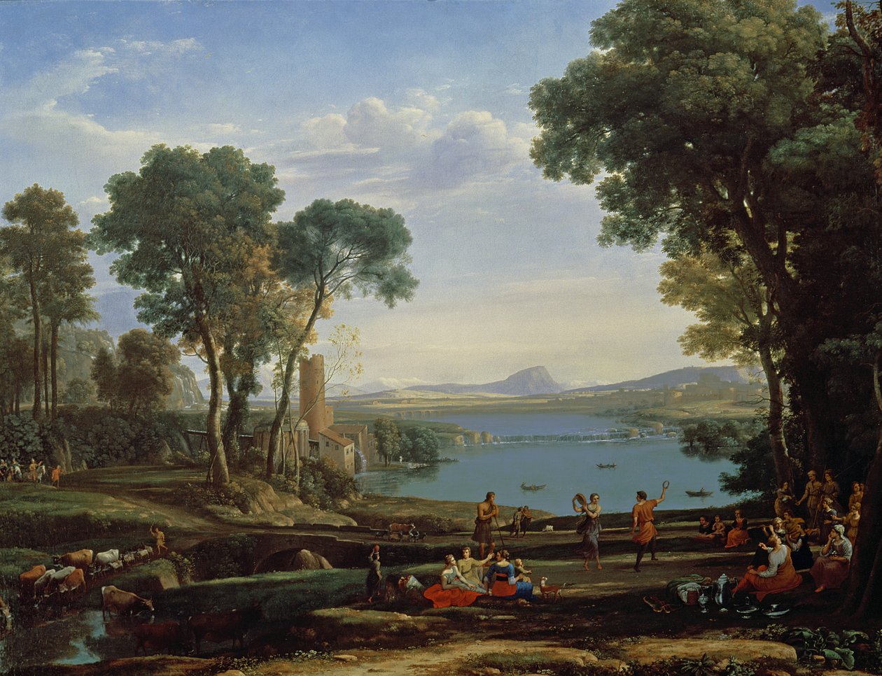 Landskap med Isak og Rebekkas ekteskap (Møllen) 1648 av Claude Lorrain