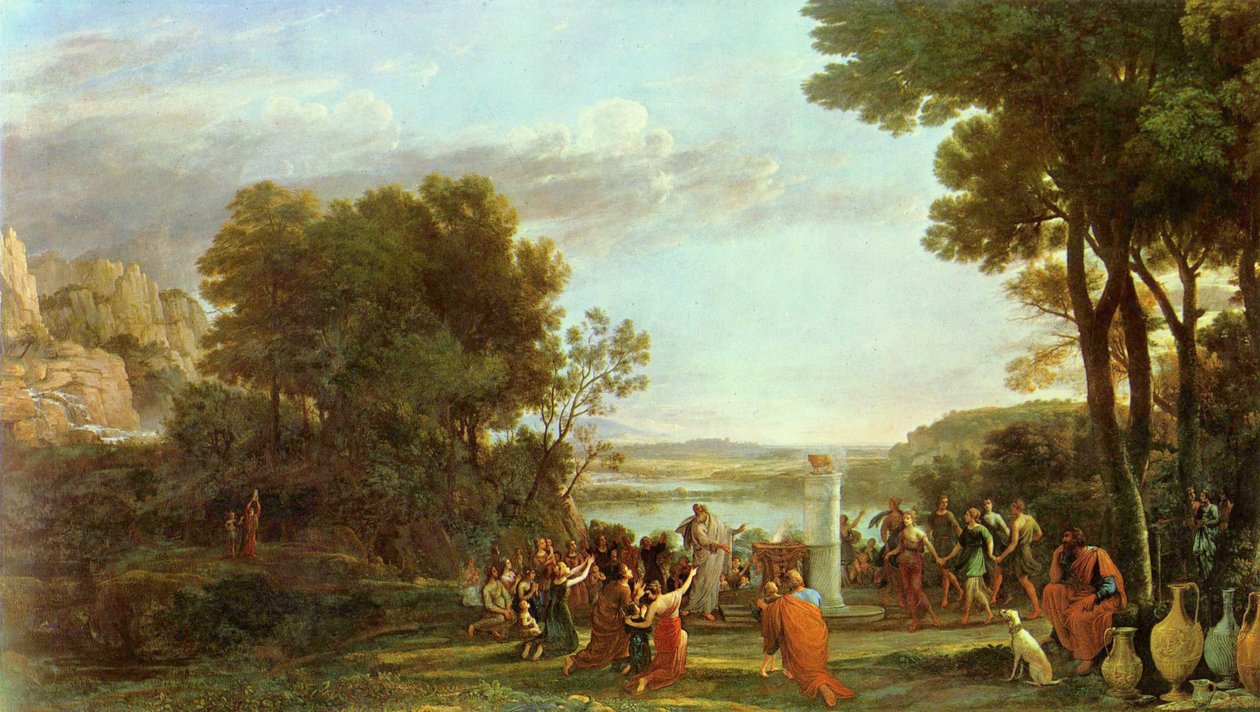 Landskap med tilbedelse av gullkalven av Claude Lorrain