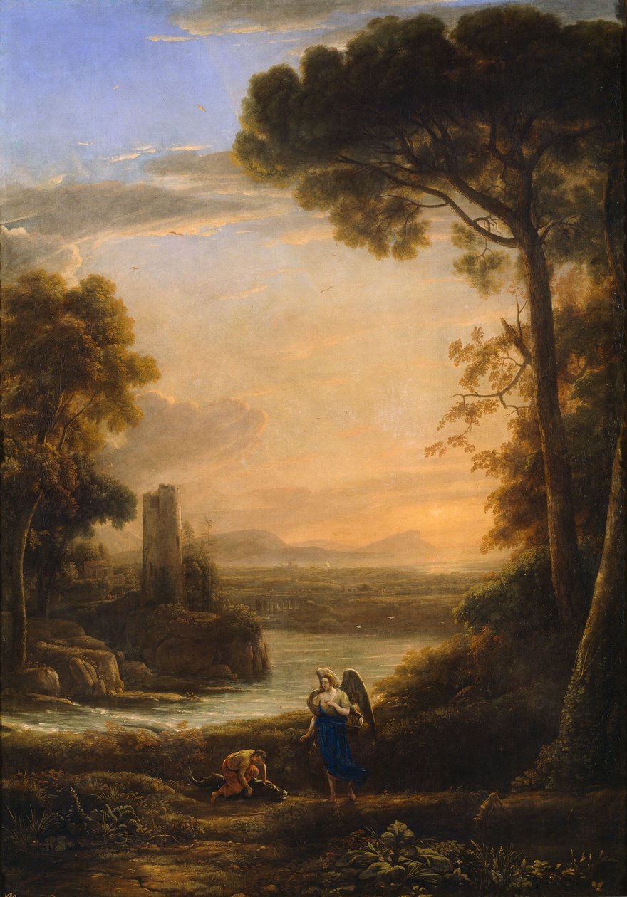 Landskap med Tobias og erkeengelen Raphael av Claude Lorrain