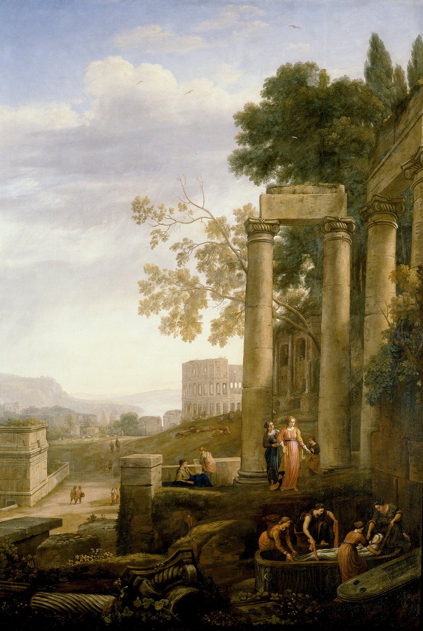 Landskap med begravelsen av Santa Serapia av Claude Lorrain