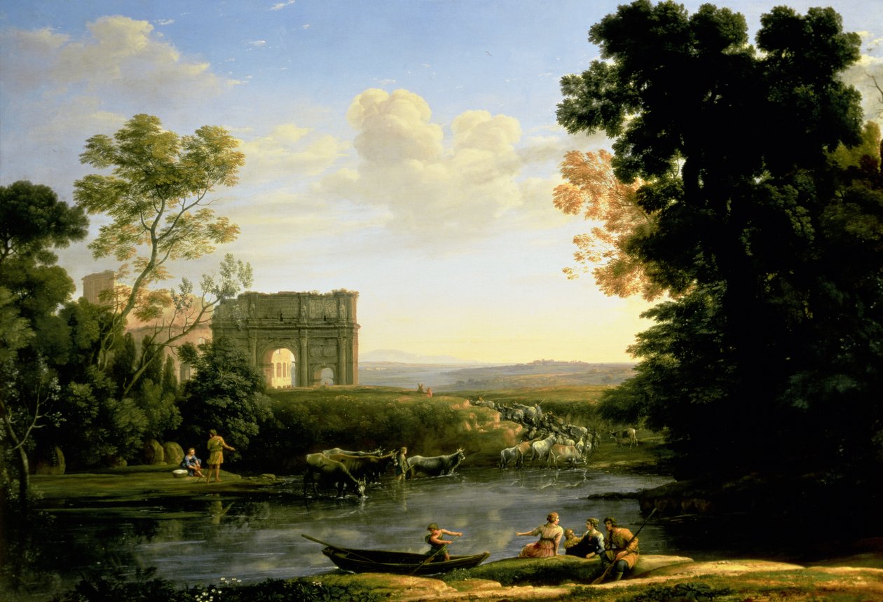 Pastoral Capriccio med Konstantinopelbuen av Claude Lorrain