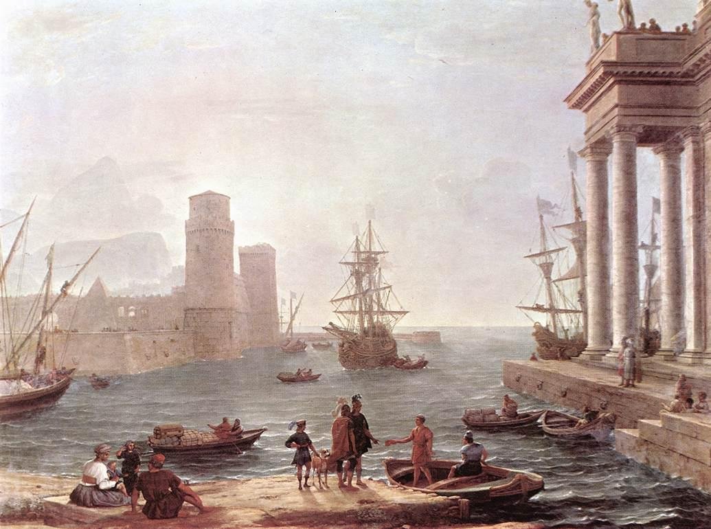 Havnescene med Ulysses avgang fra Feaci -landet av Claude Lorrain
