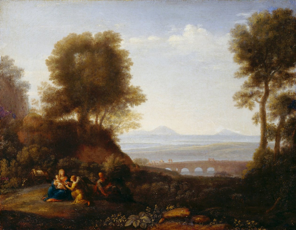 Hvil på flyet til Egypt av Claude Lorrain