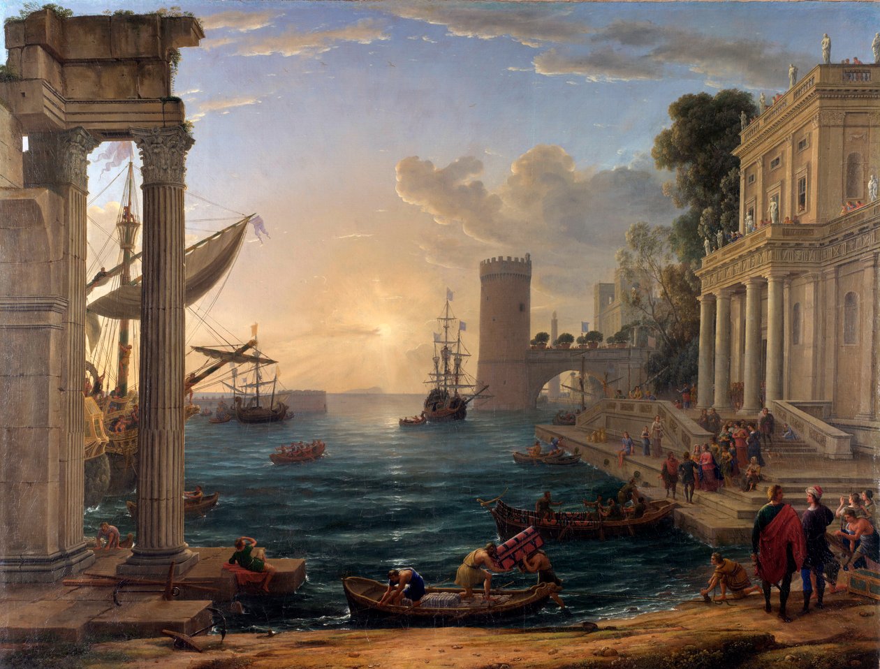 Sjøhavn med dronningen av Sheba av Claude Lorrain