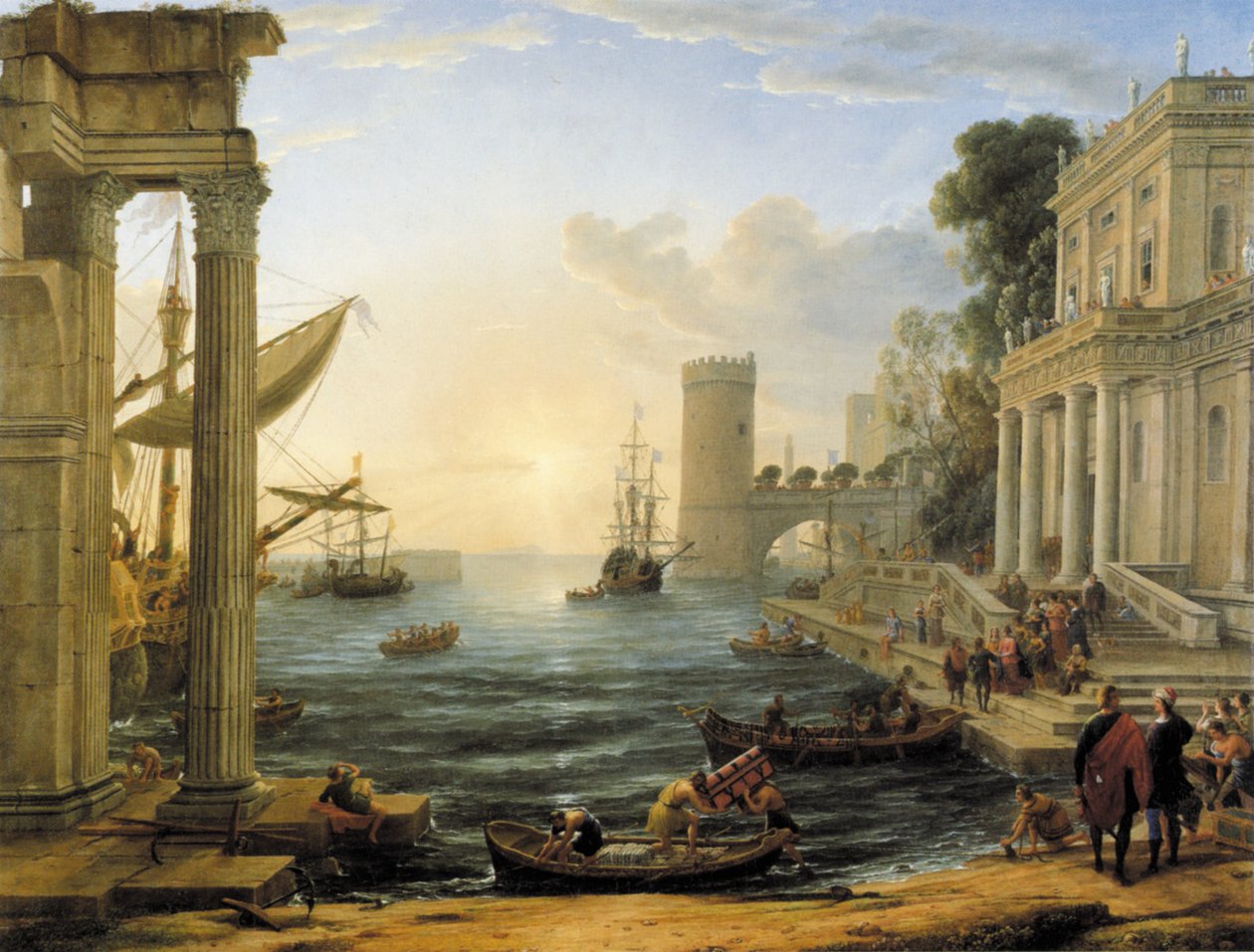 Havn med ombordstigning av dronningen av Sheba av Claude Lorrain