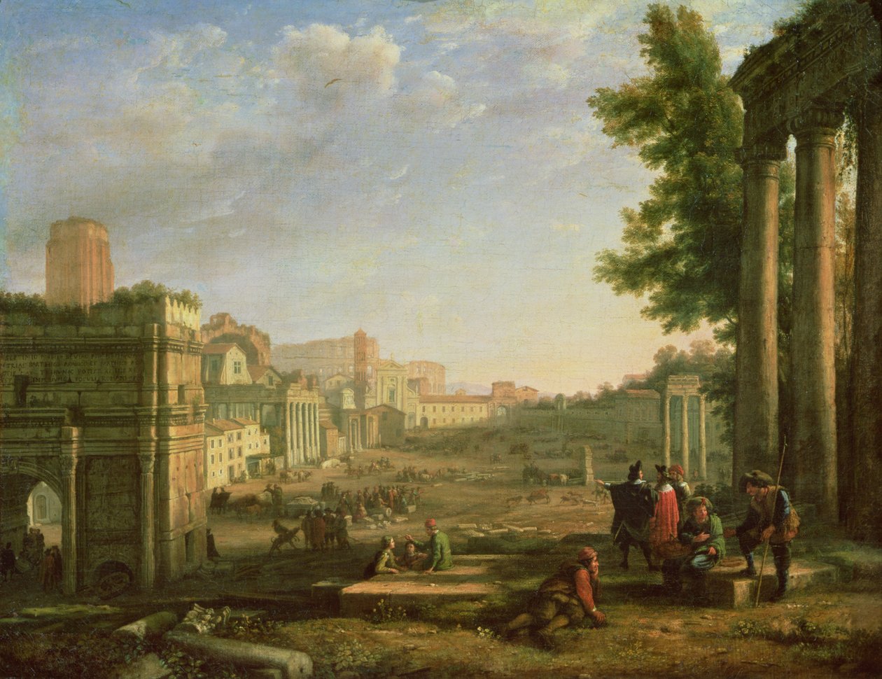 Utsikt over Campo Vaccino, Roma, 1636 av Claude Lorrain
