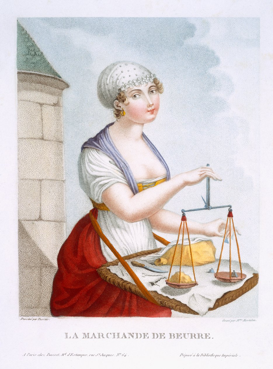 Smørhandleren, ca. 1816 av Claude Louis Desrais
