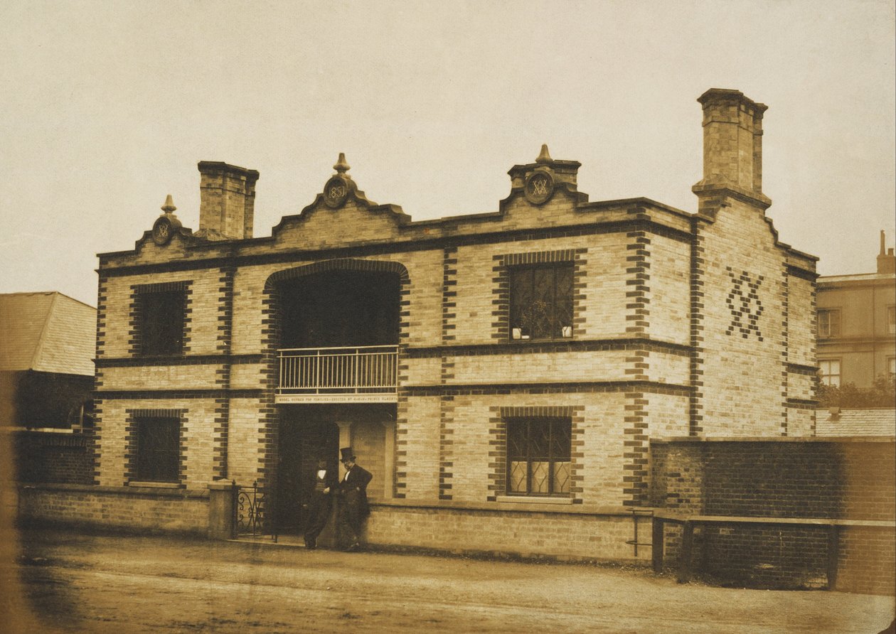 The Great Exhibition, 1851- Model House for Families designet av HRH Prince Albert av Claude Marie Ferrier