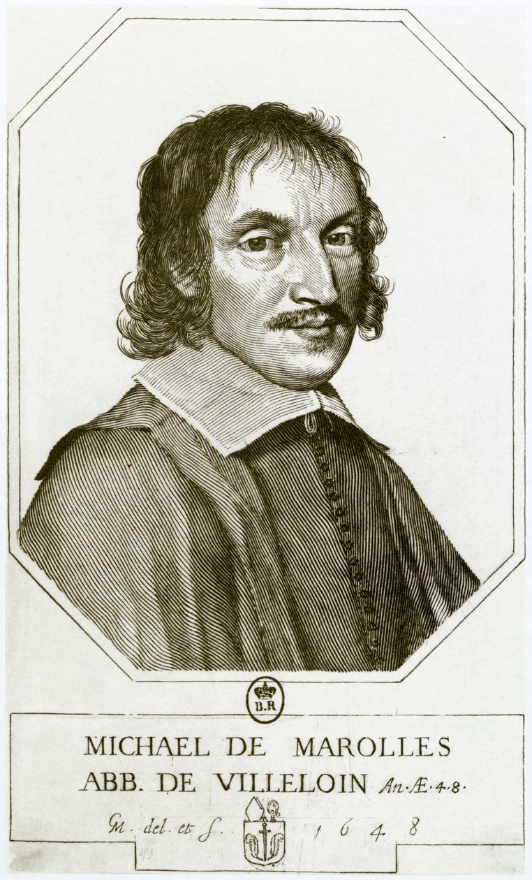 Portrett av Michel de Marolles av Claude Mellan