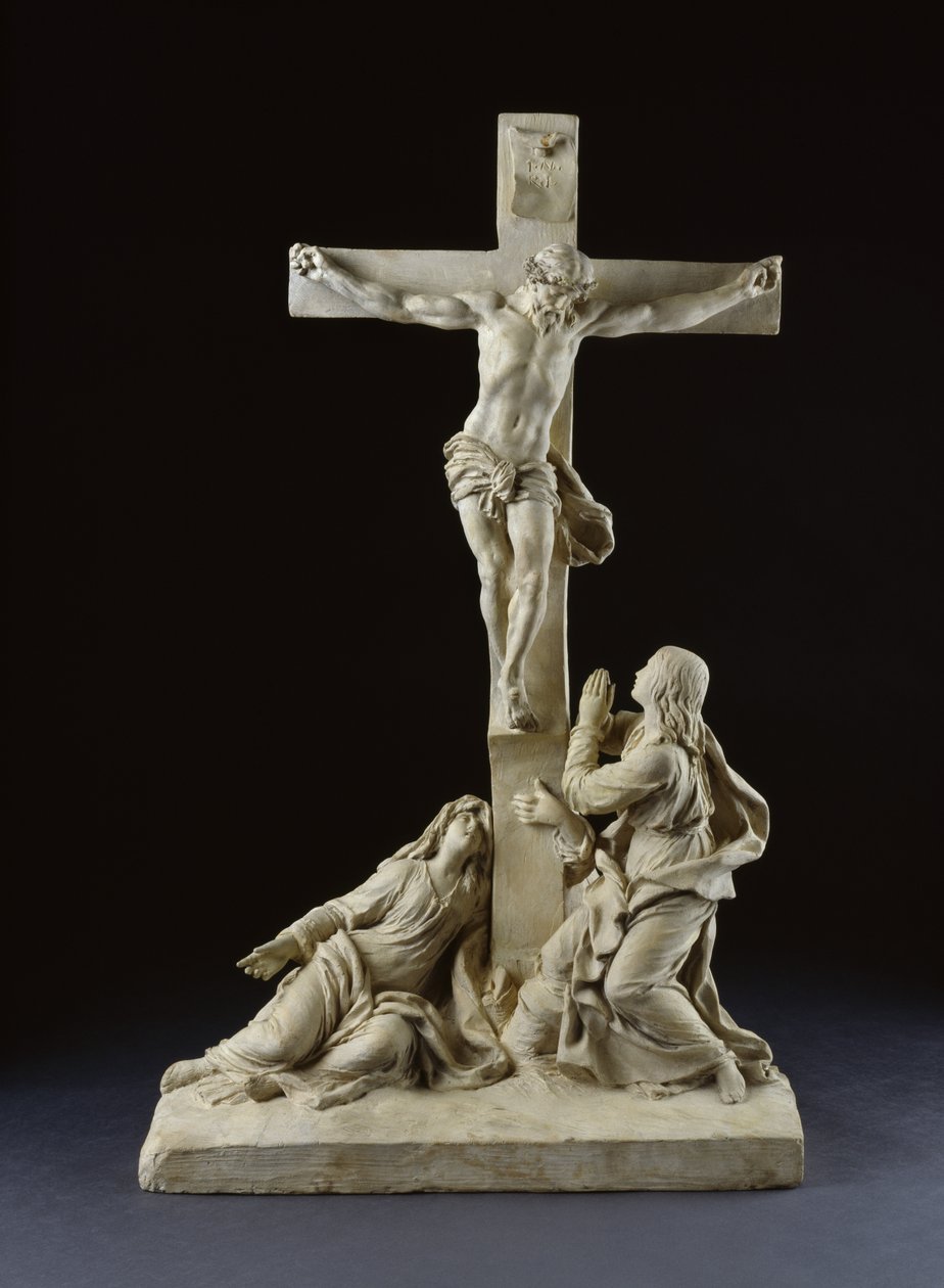 Korsfestelse, med jomfru Maria og evangelisten Johannes, 1785 (terrakotta) av Claude Michel Clodion