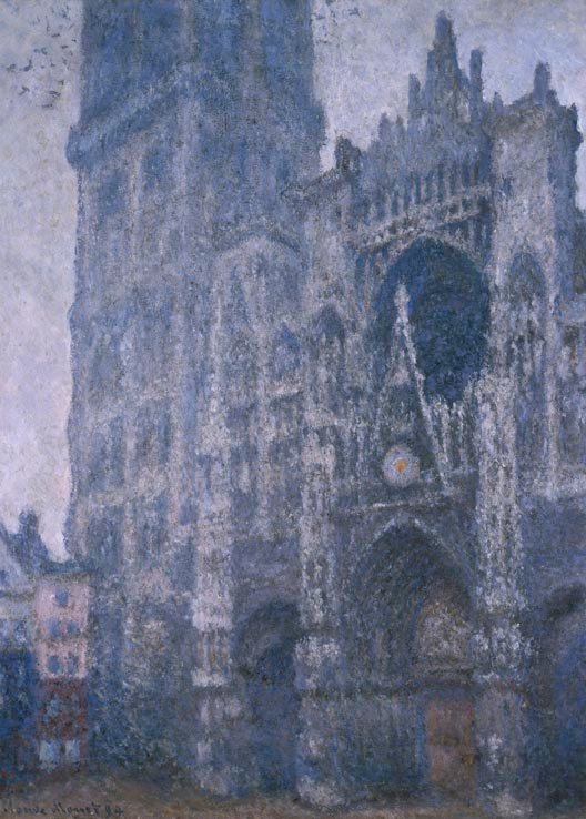 Rouen katedral. Portalen og tårnet i Albane. Grå tid av Claude Monet