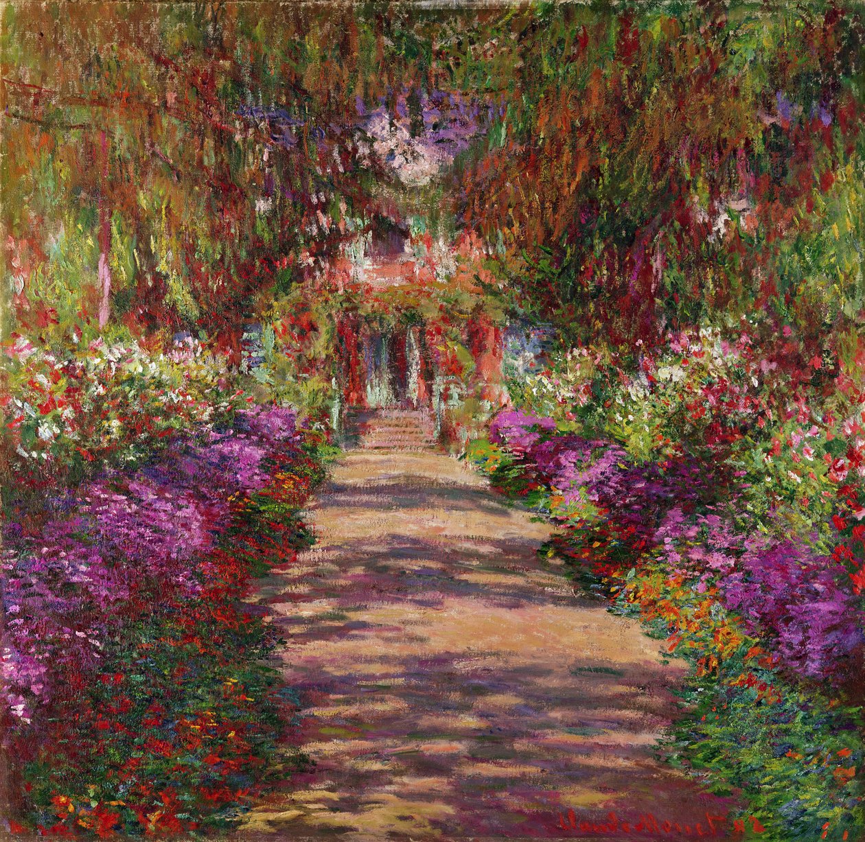 En sti i Monets hage, Giverny, 1902 av Claude Monet