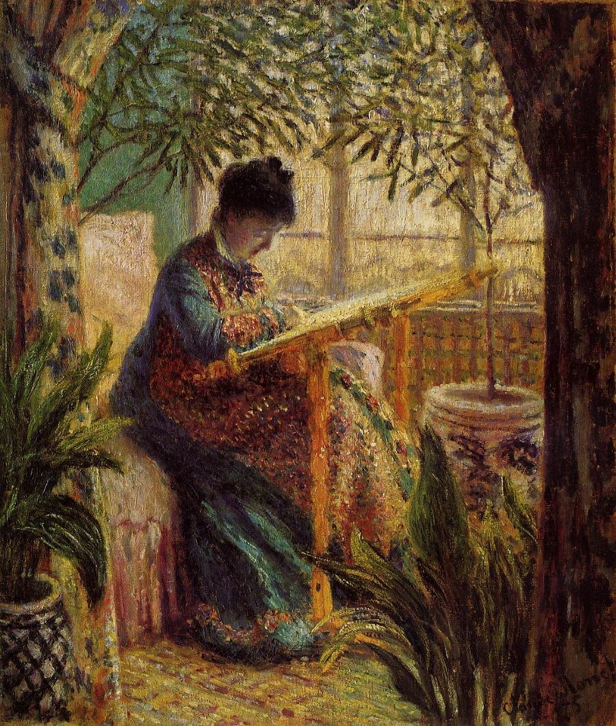 Camille på jobb av Claude Monet