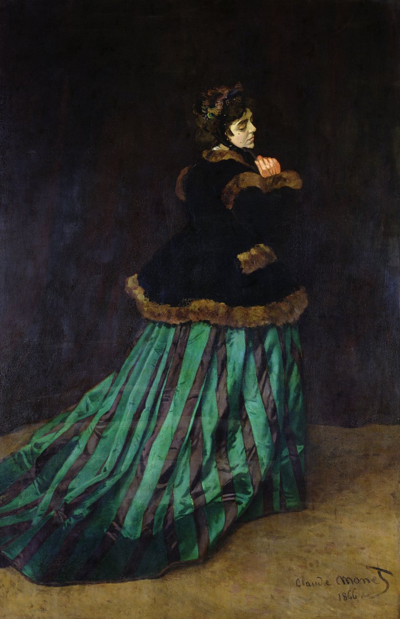 Camille, eller kvinnen i den grønne kjolen, 1866 av Claude Monet