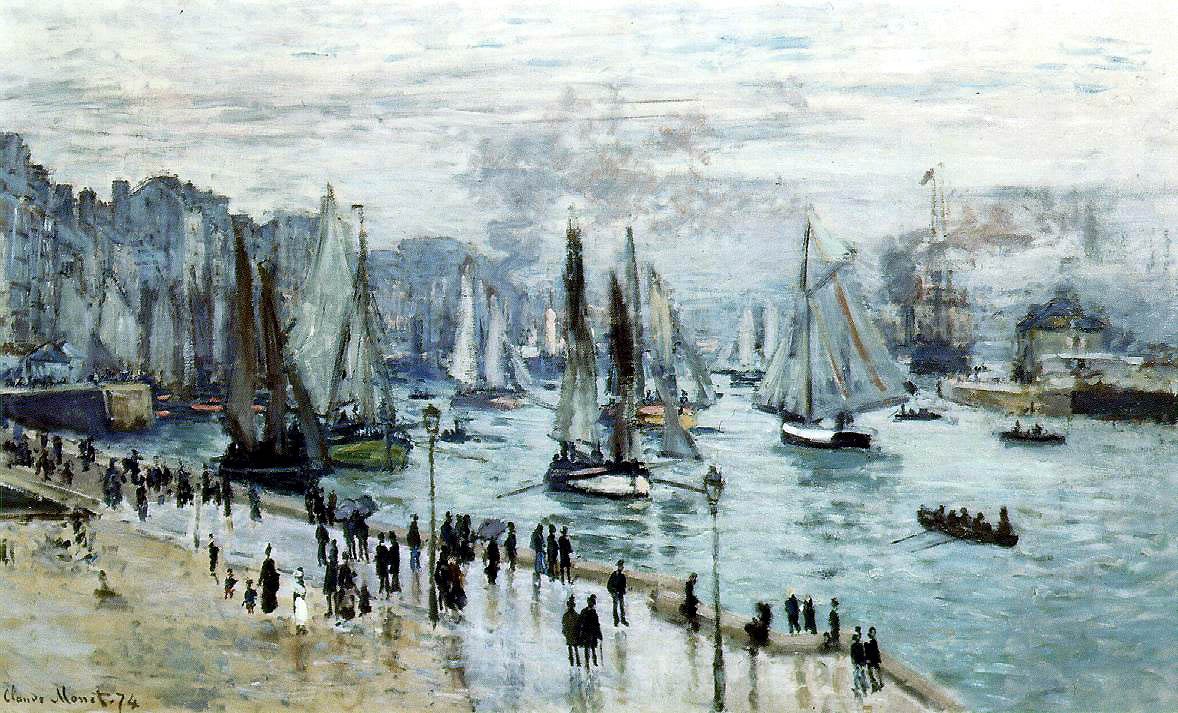 Fiskebåter som forlater havnen, Le Havre av Claude Monet