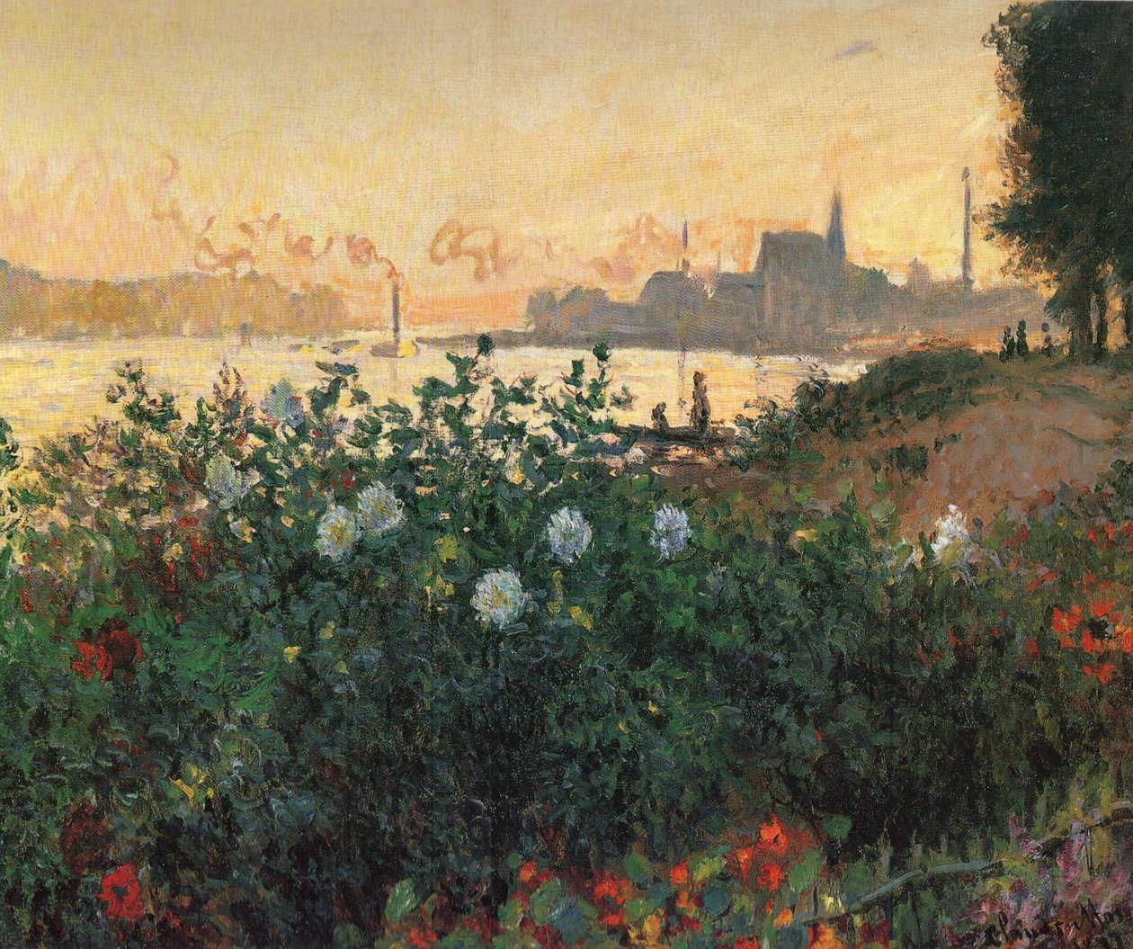 Blomstrende elvebredd, Argenteuil av Claude Monet