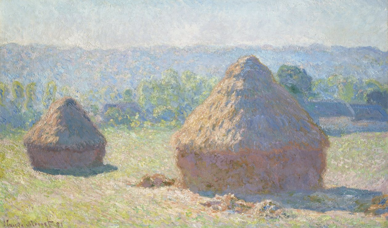 Høystakker, slutten av sommeren av Claude Monet
