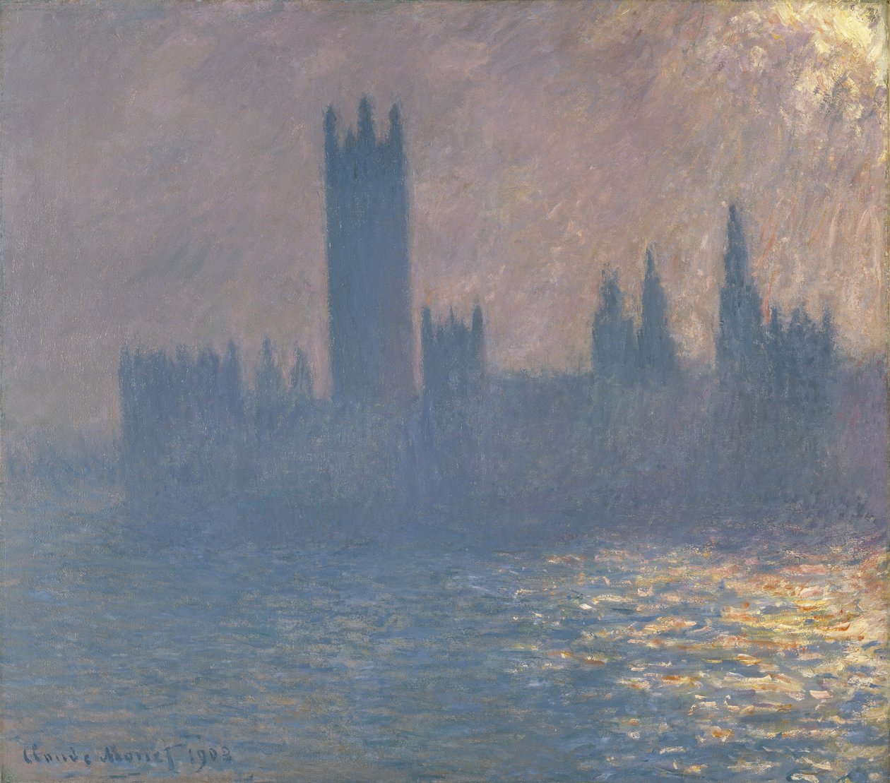 Parlamentets hus, Sollyseffekt av Claude Monet