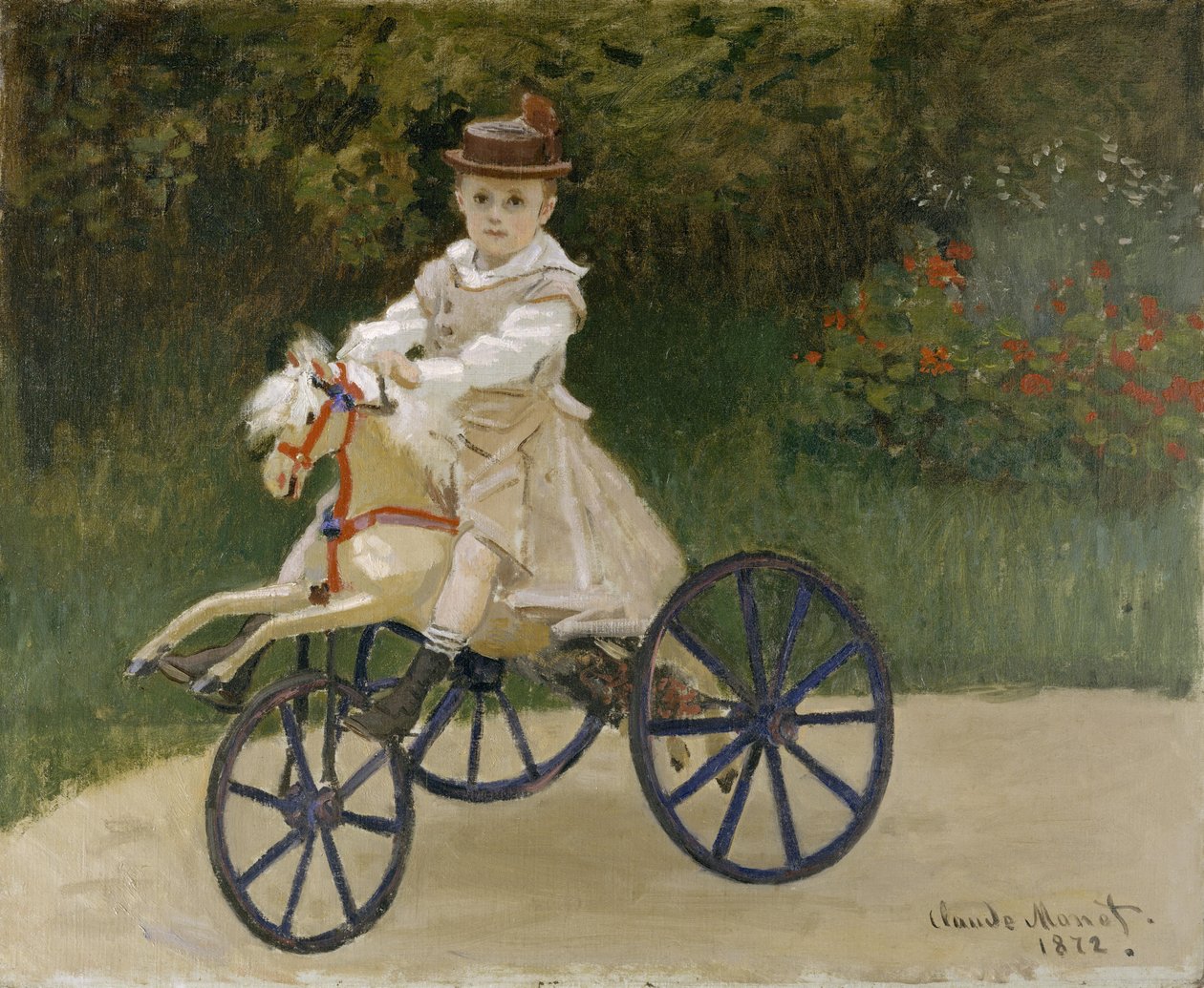 Jean Monet på sin hobbyhest av Claude Monet