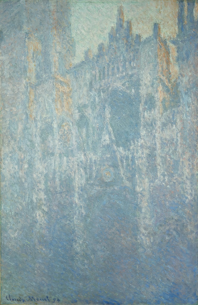 Rouen katedral, portalen, morgentåke av Claude Monet