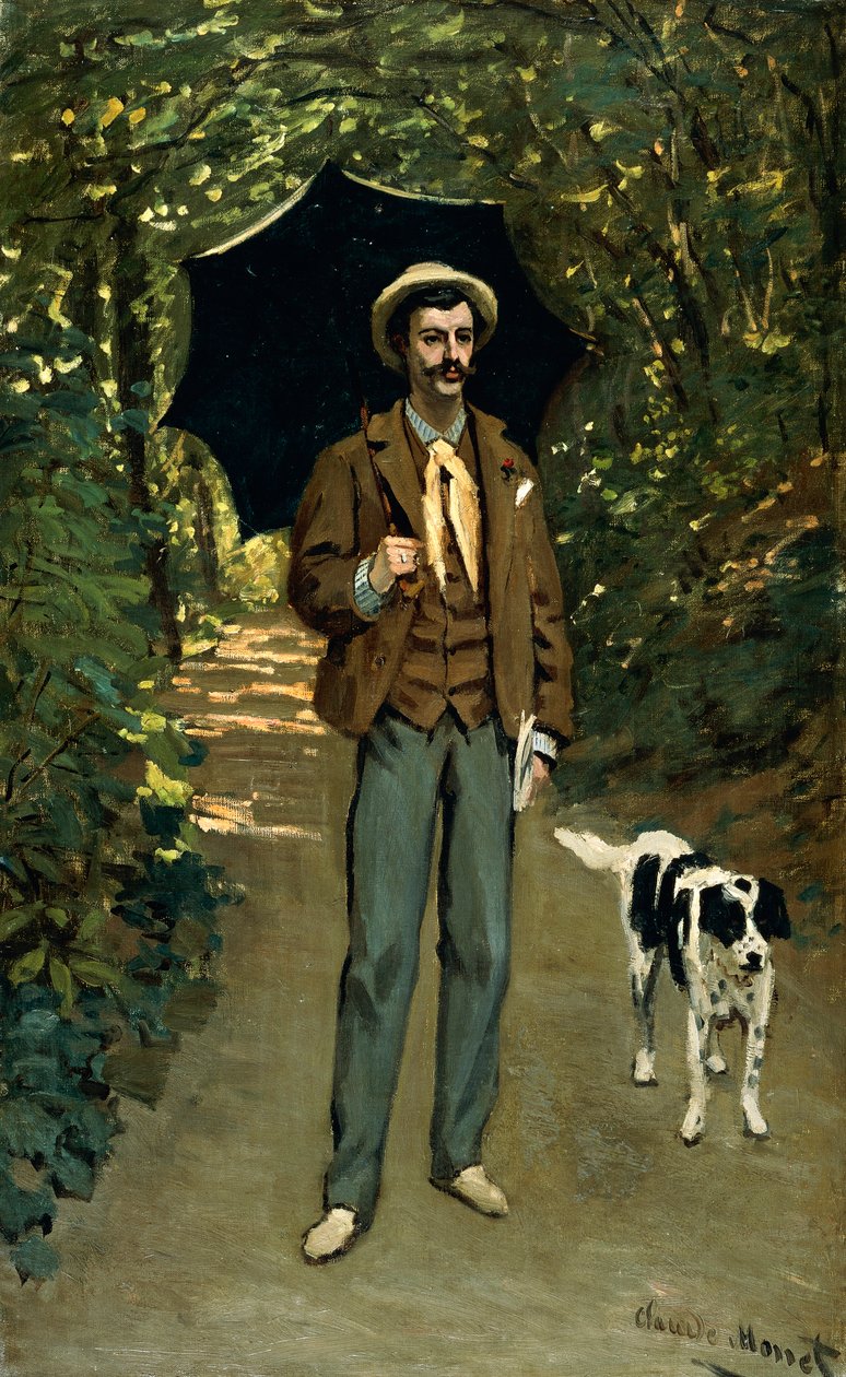Mann med en paraply, ca. 1868-69 av Claude Monet