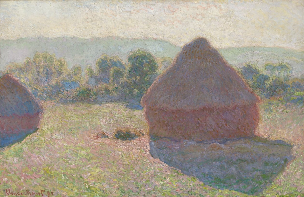 Slipesteiner, middag (høystabler, middag) av Claude Monet