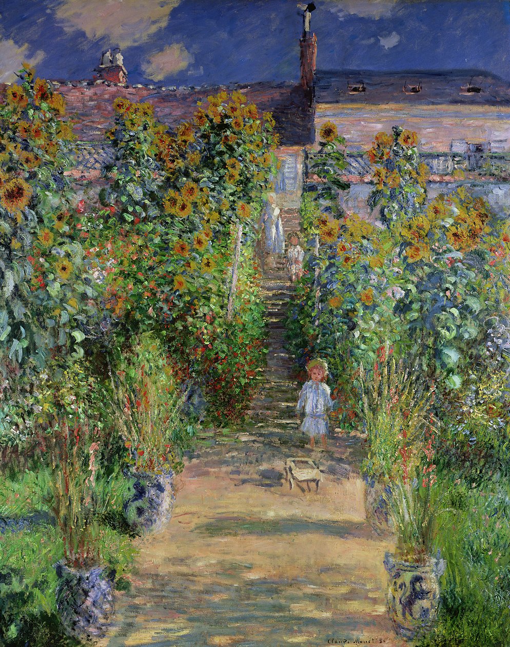 Monets hage i Vétheuil (1880) av Claude Monet