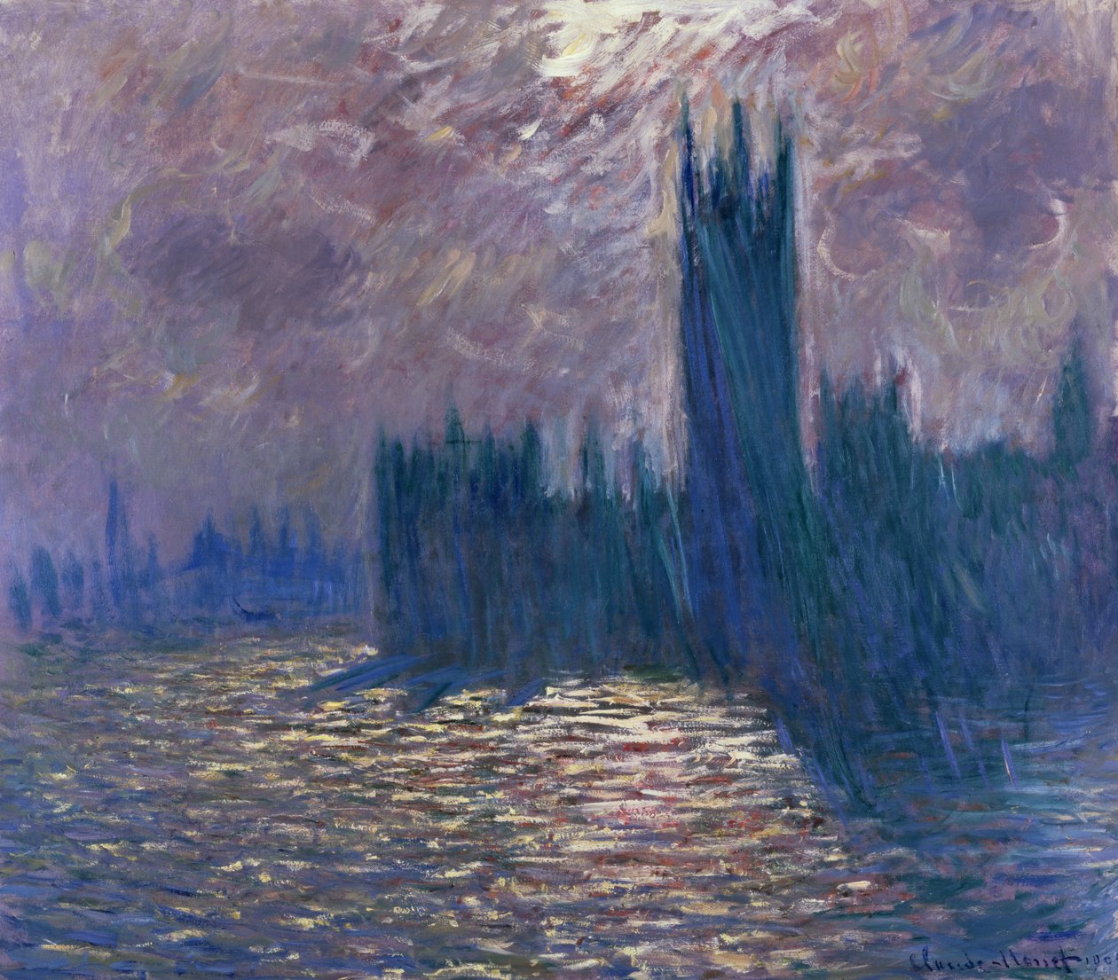 Parlamentet, Refleksjoner over Themsen, 1905 av Claude Monet