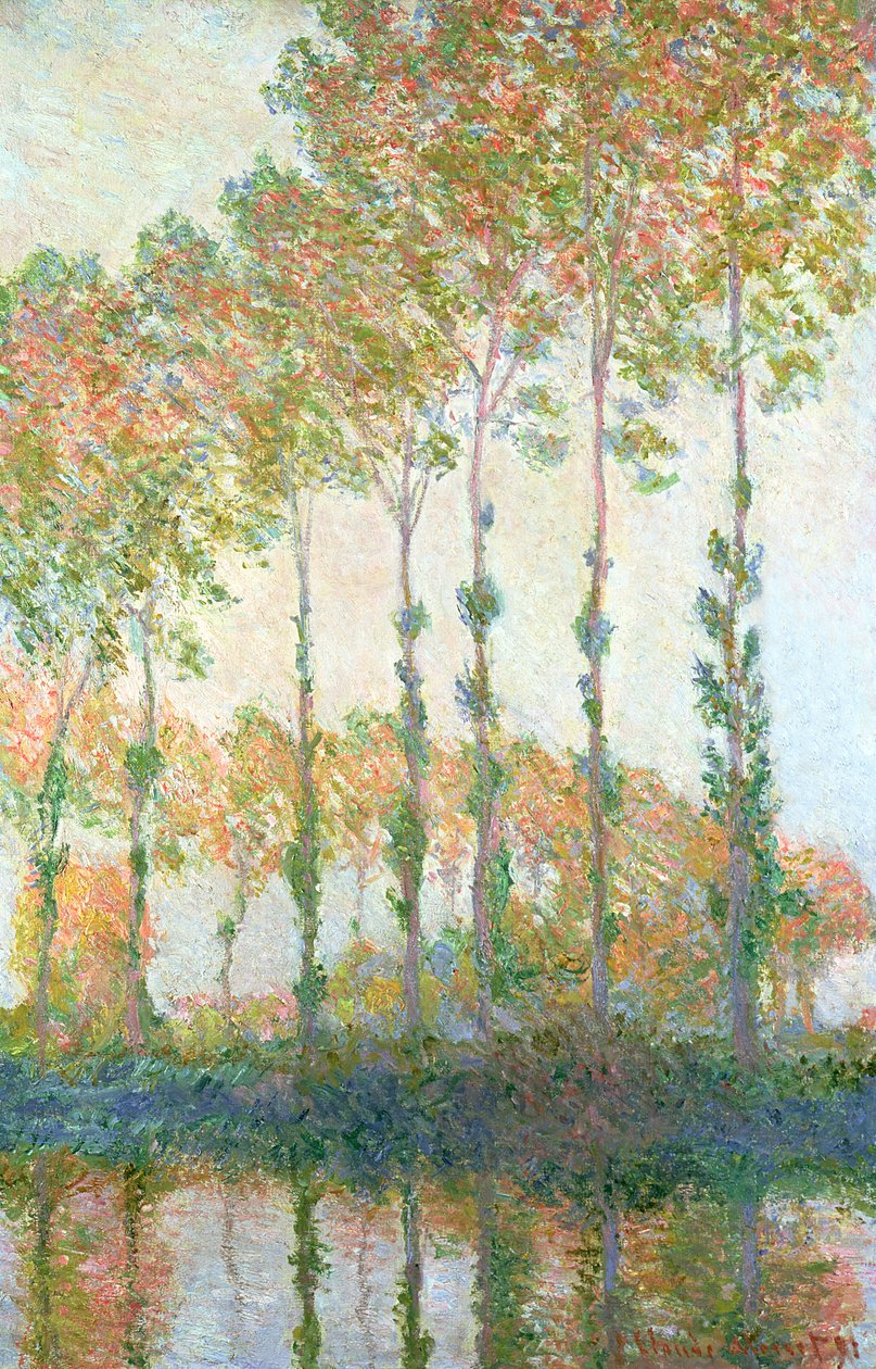 Popler på bredden av Epte, høst, 1891 av Claude Monet