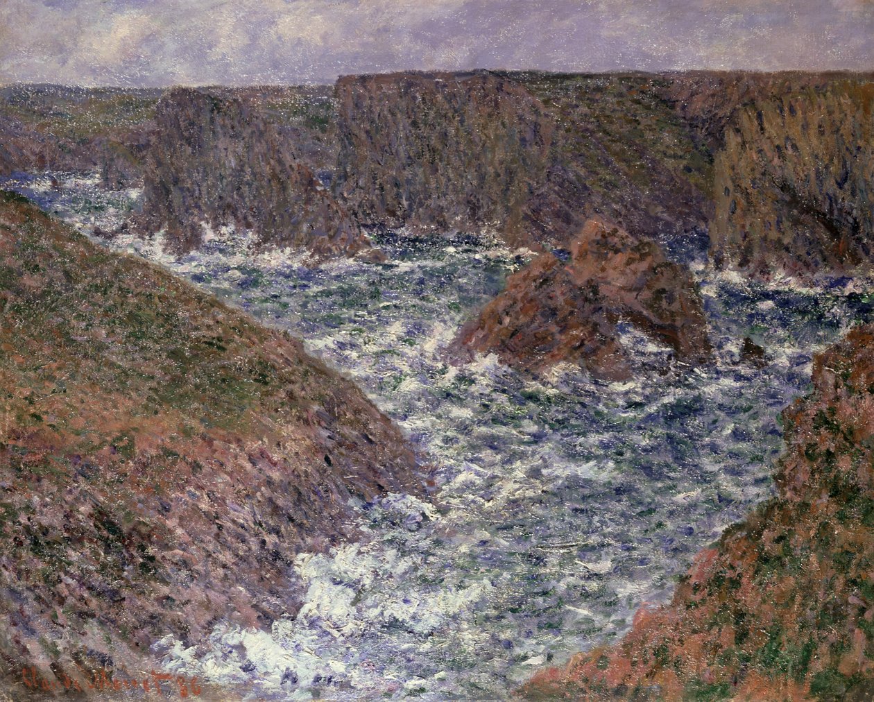 Port Domois ved Belle Ile, 1886 av Claude Monet