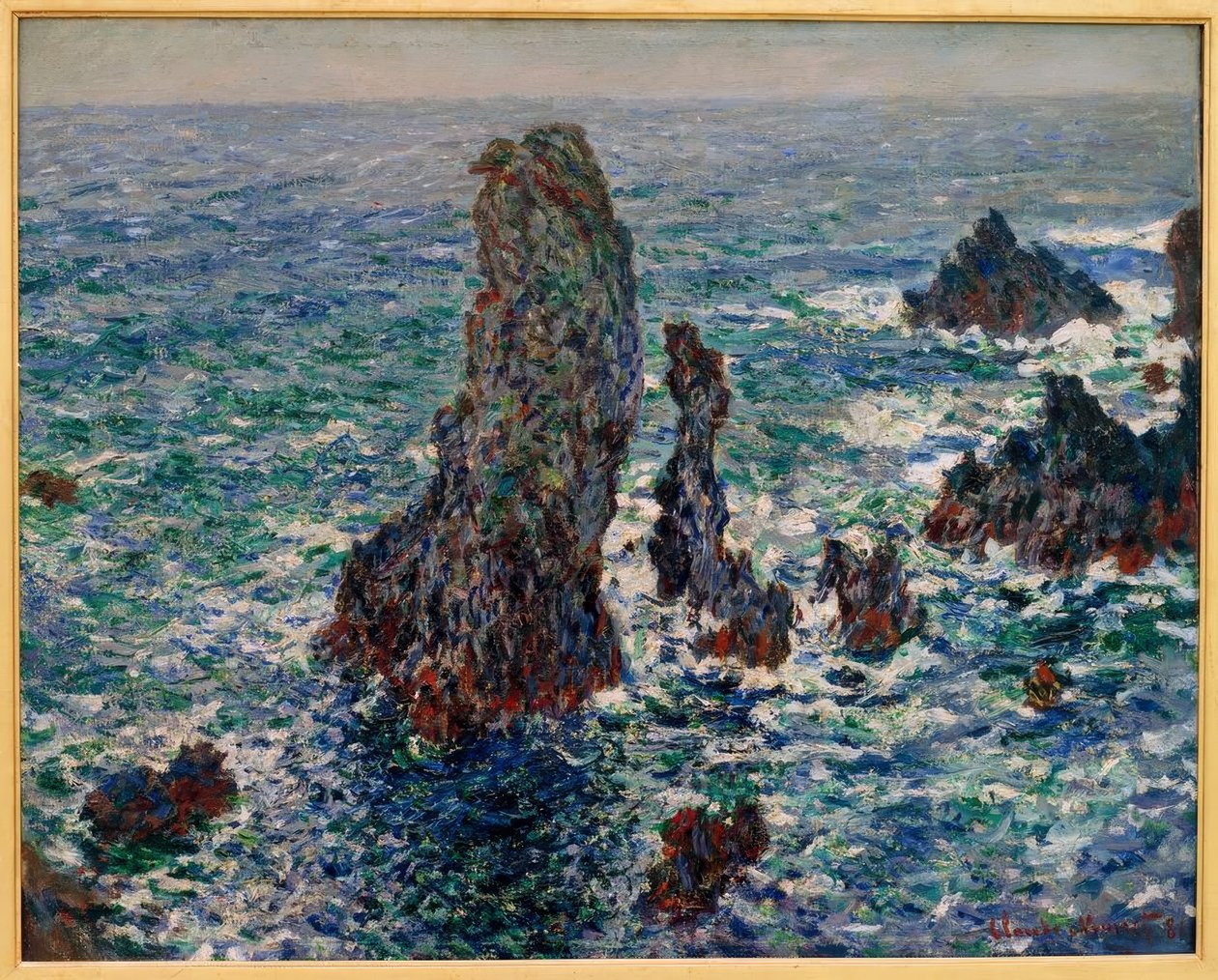 Pyramidene i Port-Coton, vill hav av Claude Monet