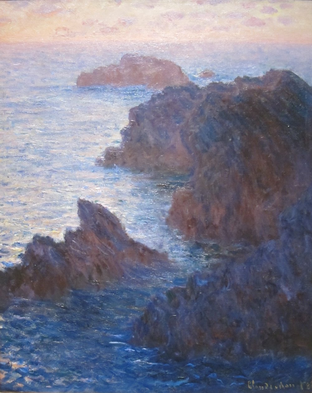 Bergarter ved Belle-ile, Port-domois av Claude Monet