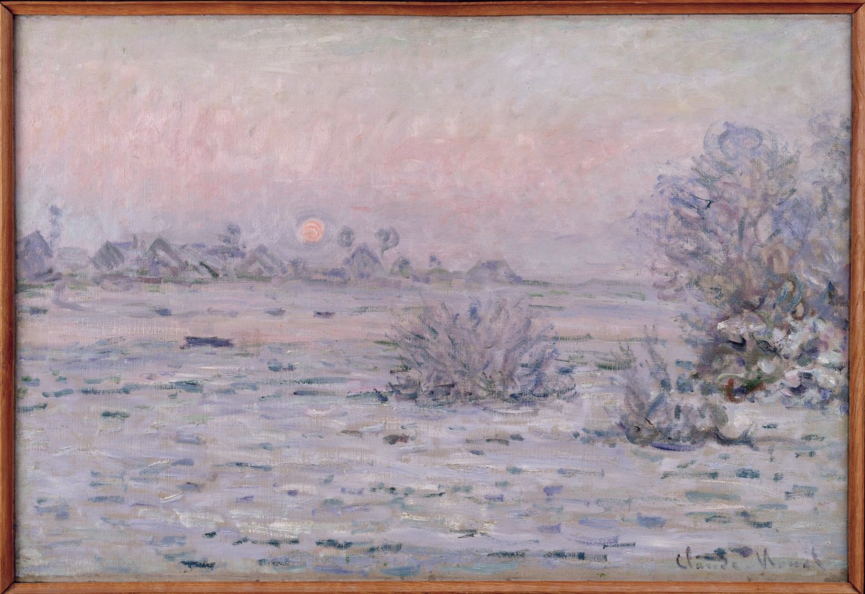 Snølandskap ved skumring, 1879-80 av Claude Monet