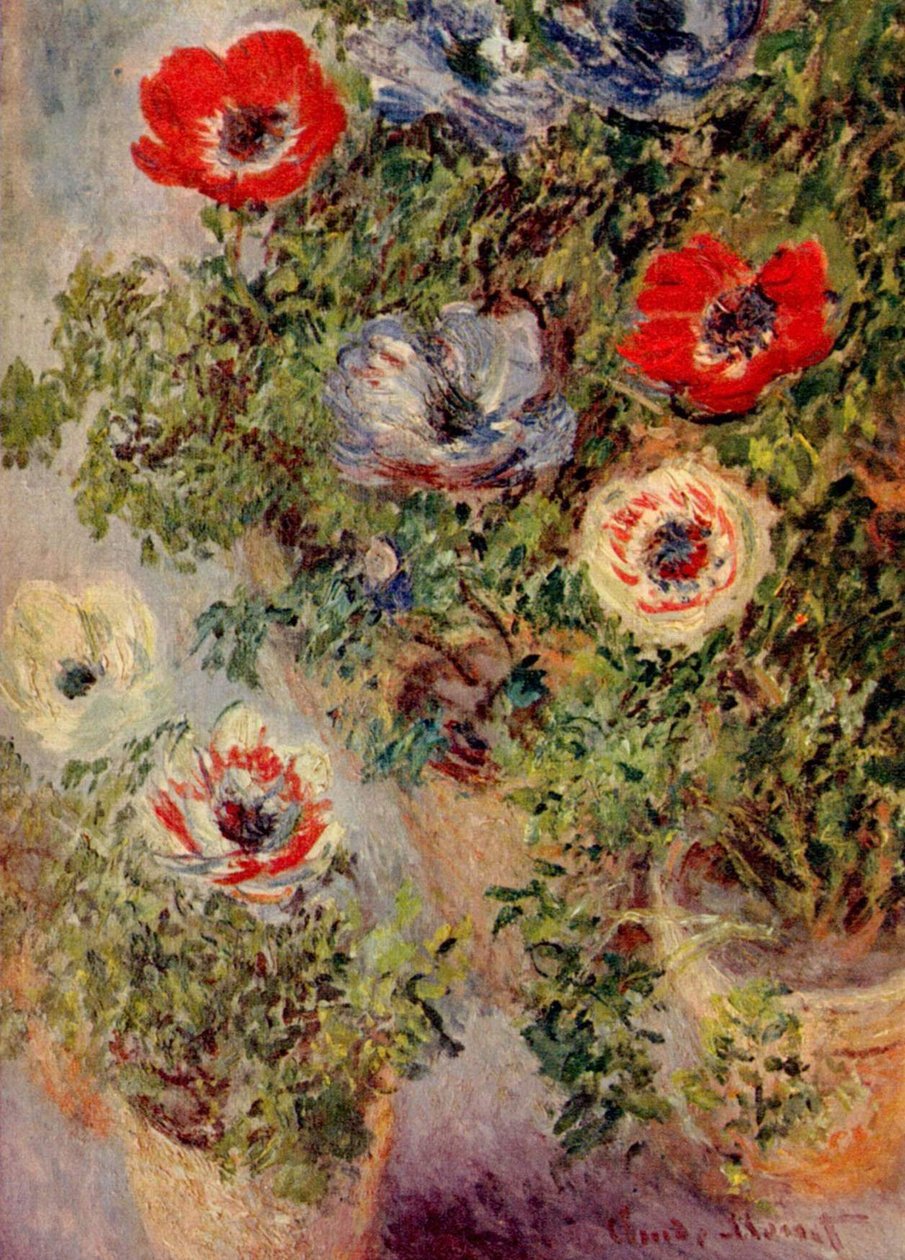 Stilleben med anemoner av Claude Monet