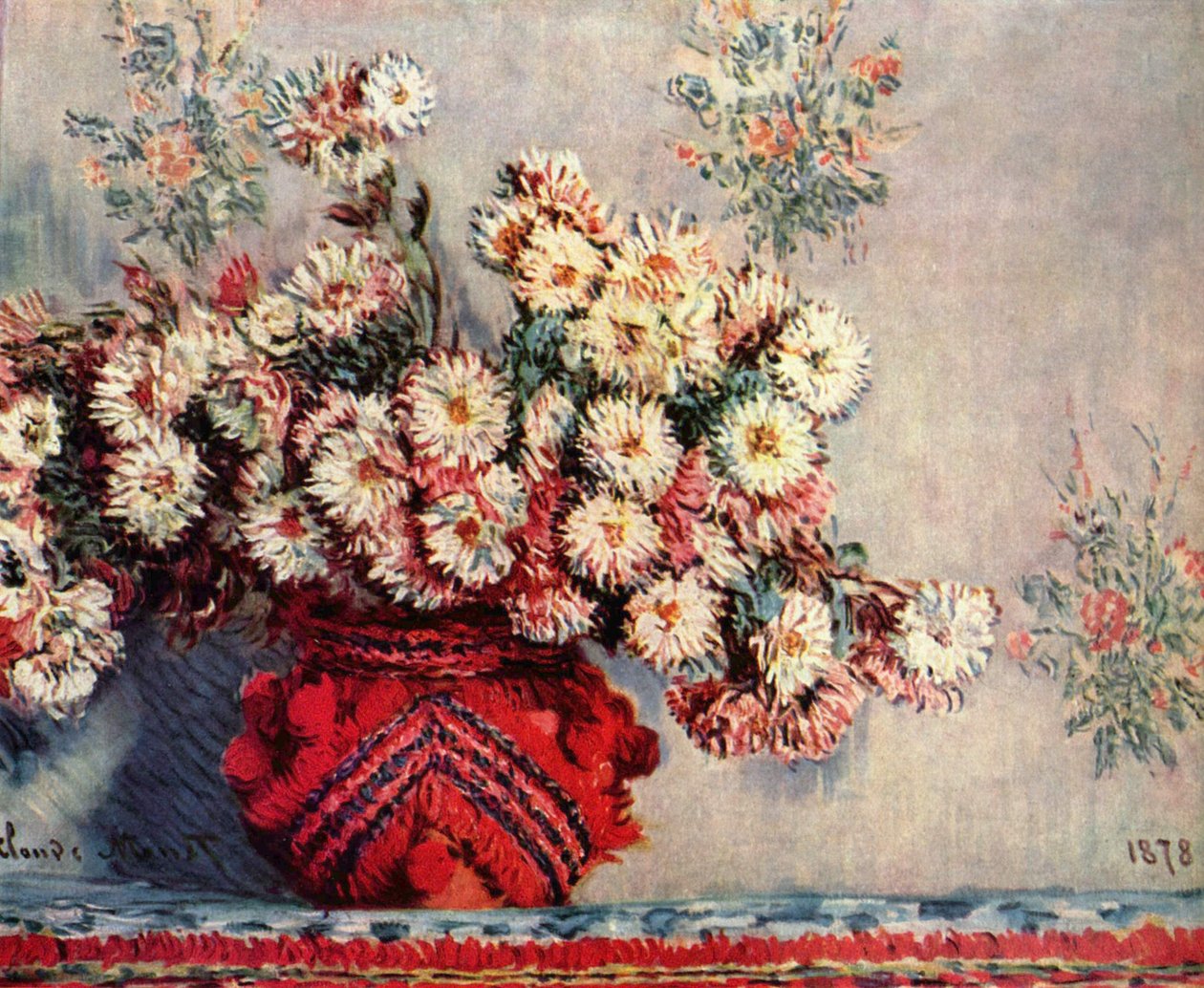 Stilleben med krysantemum av Claude Monet