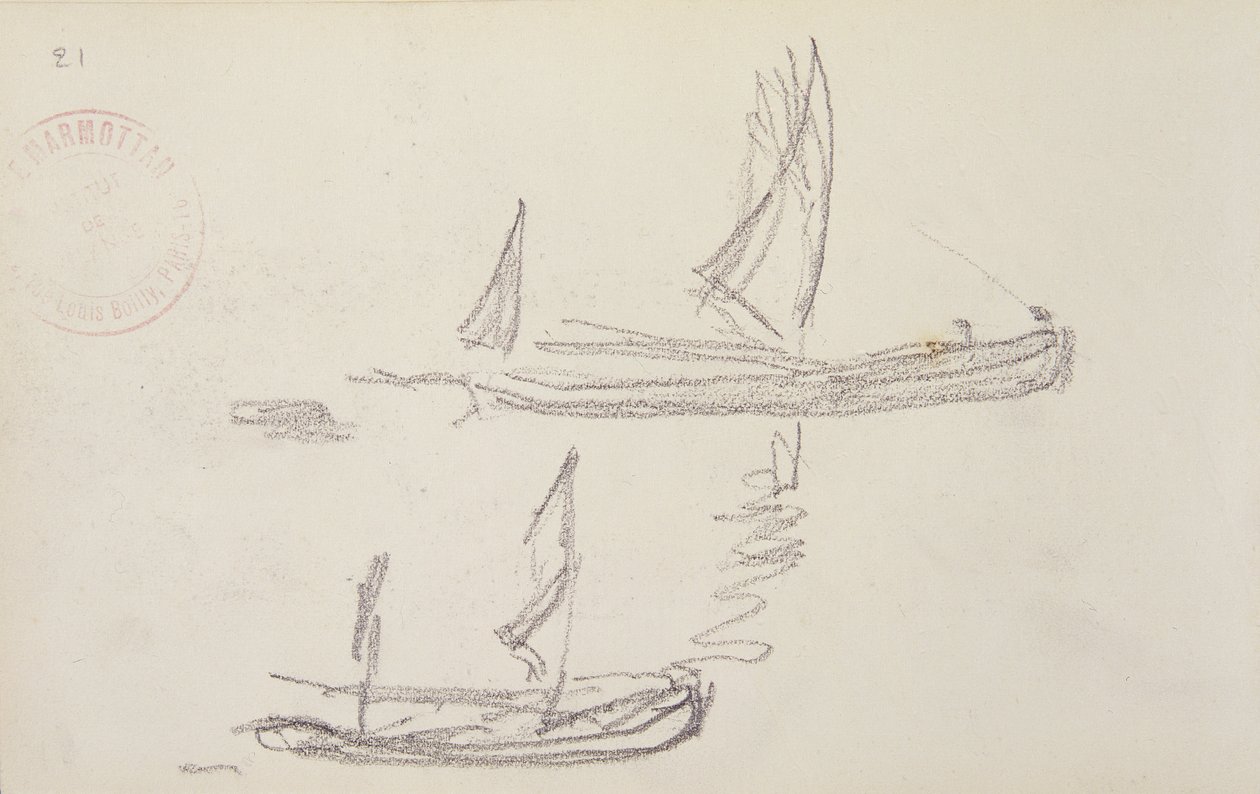 Studie for London-serien, Boats on the Thames av Claude Monet