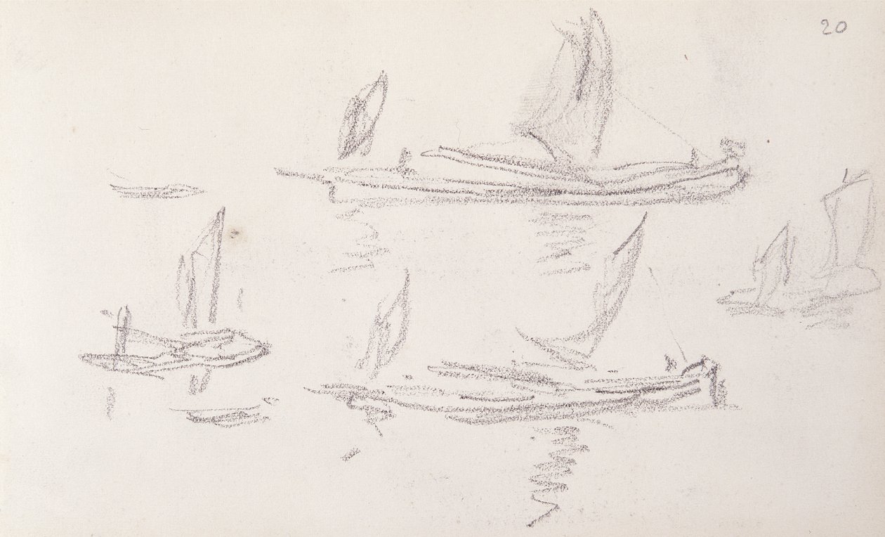 Studie for London-serien, Boats on the Thames av Claude Monet