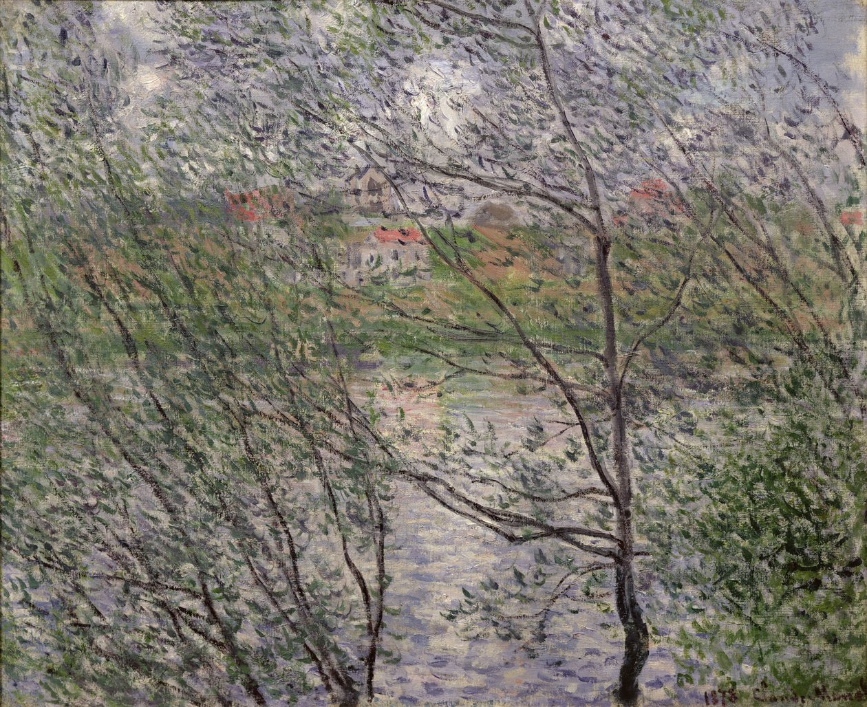 The Banks of the Seine or, Spring through the Trees, 1878 av Claude Monet